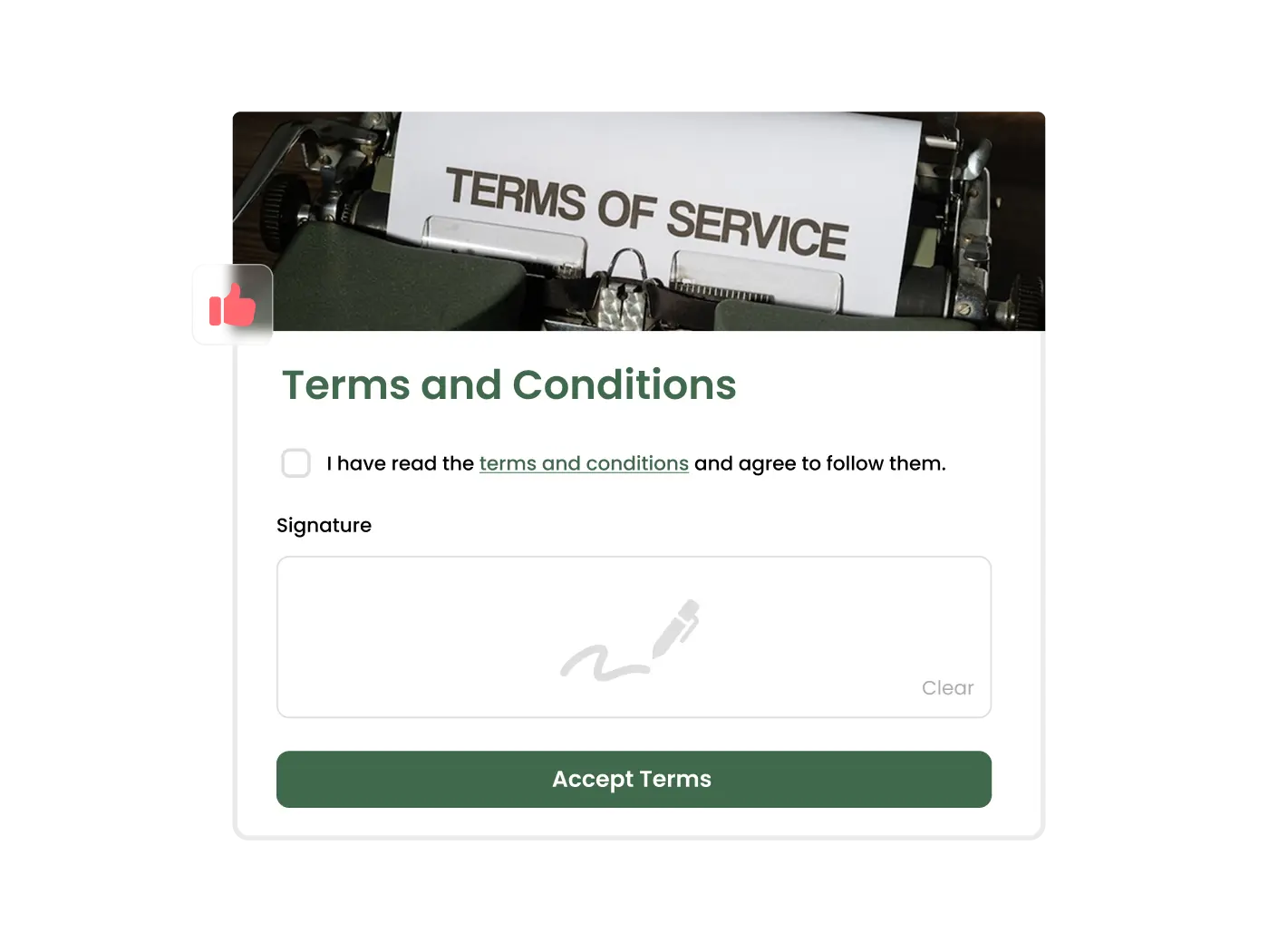Consent Form widget preview