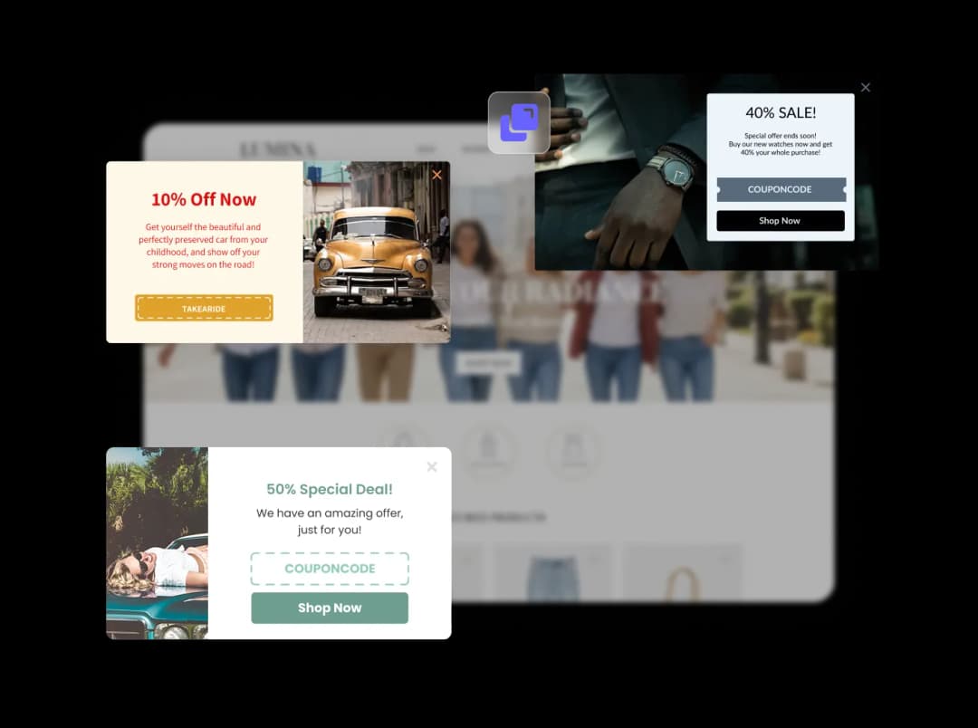 Corner Coupon Pop-up widget preview