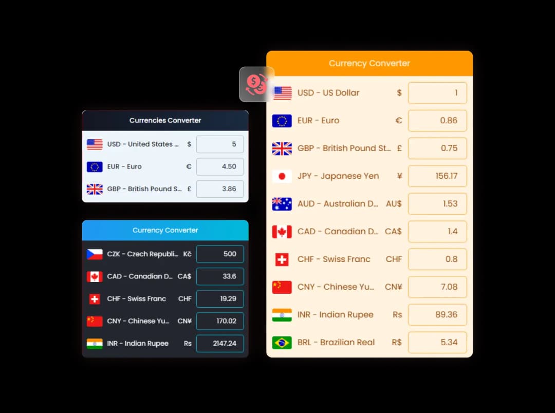 Currency Converter widget preview