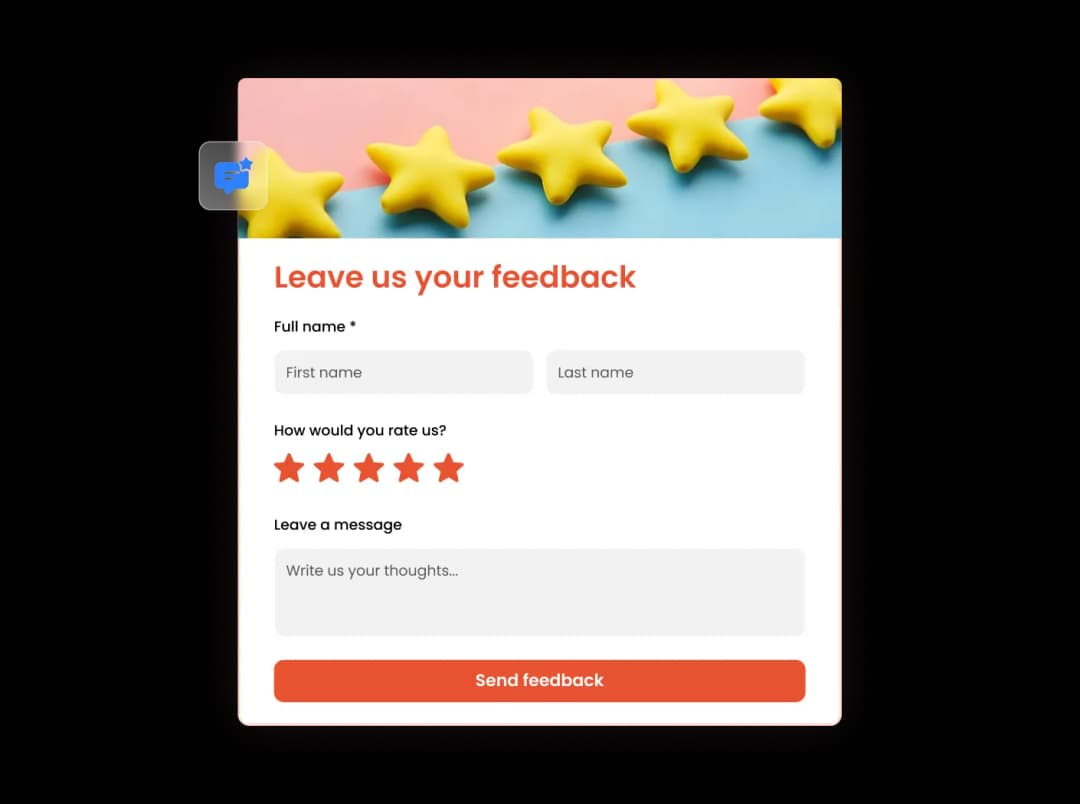 Feedback Form widget preview
