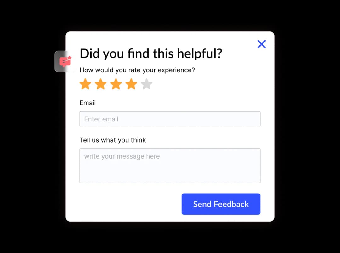 Feedback Popup widget preview