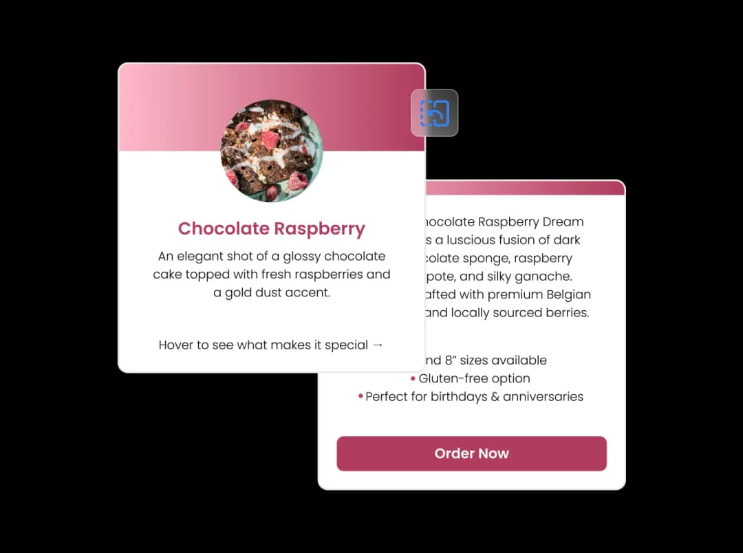 Flip Card Builder widget preview