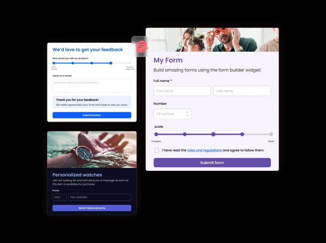 Form Builder widget preview
