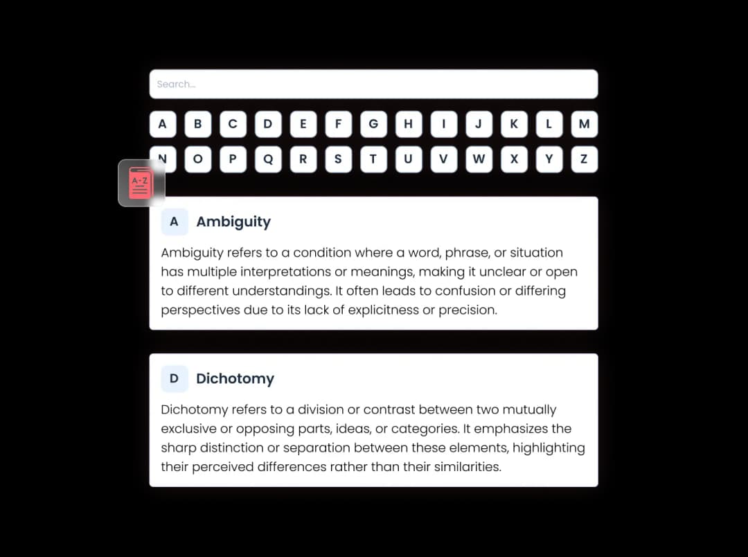 Glossary widget preview