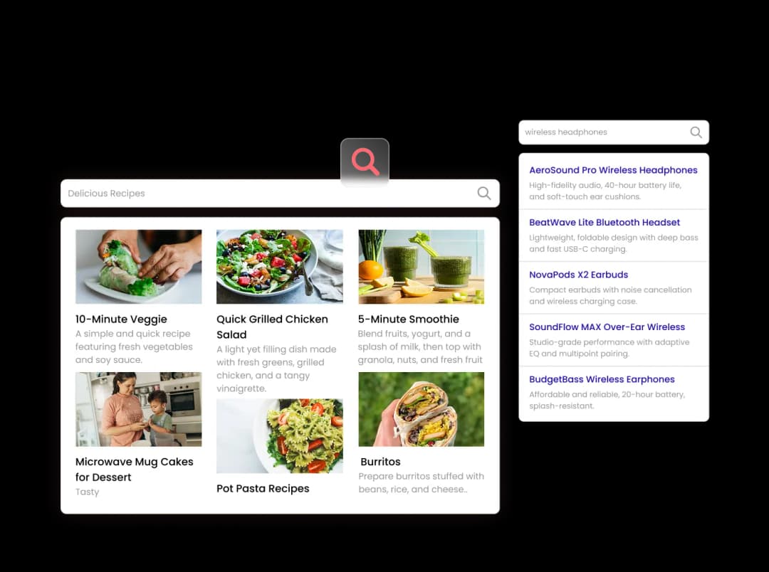 Website Search widget preview