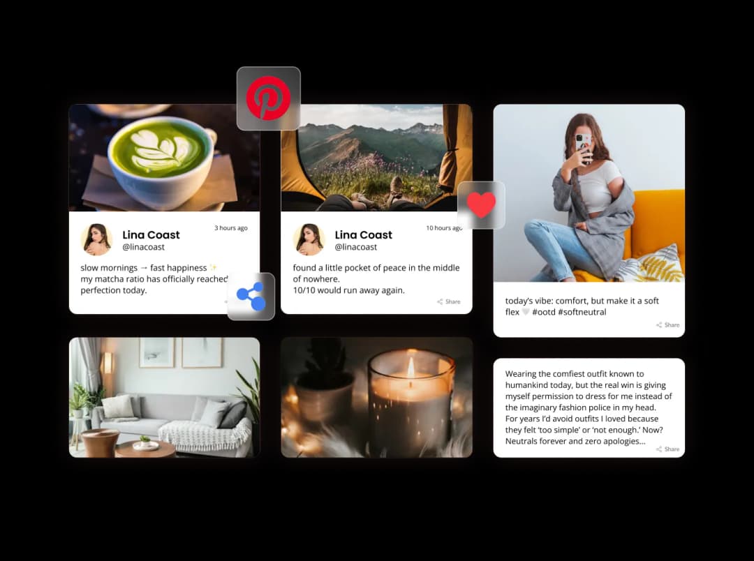 Pinterest Feed widget preview