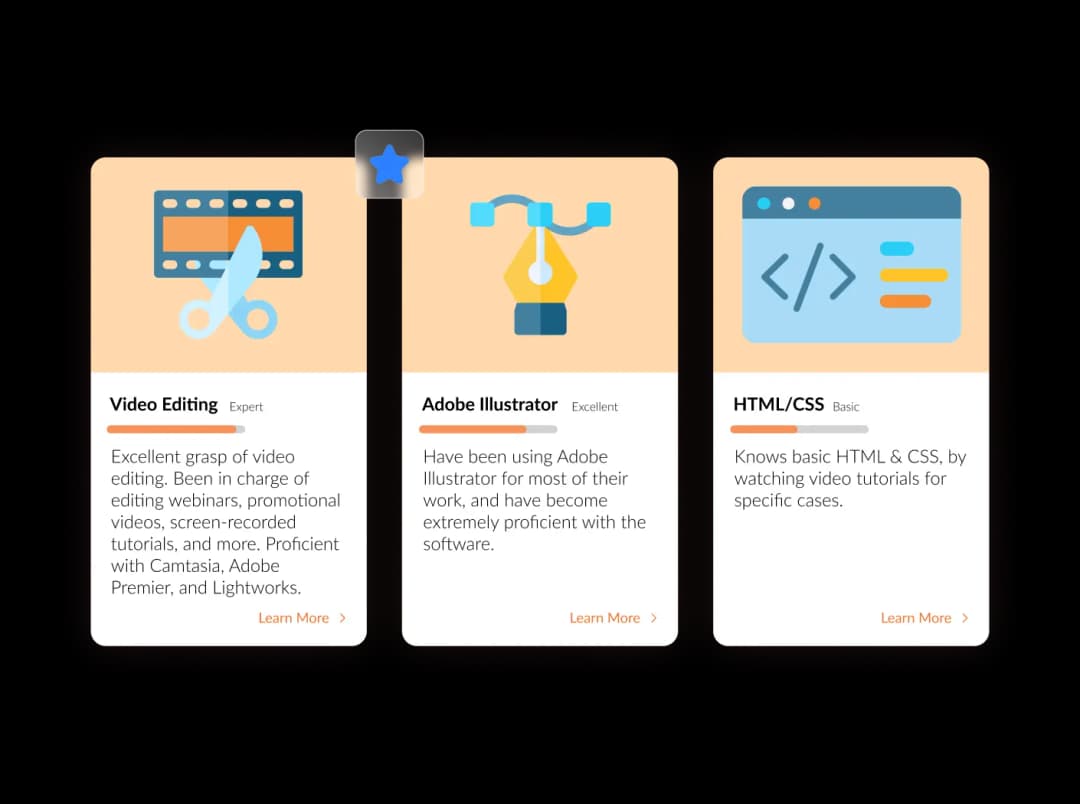 Skill List widget preview