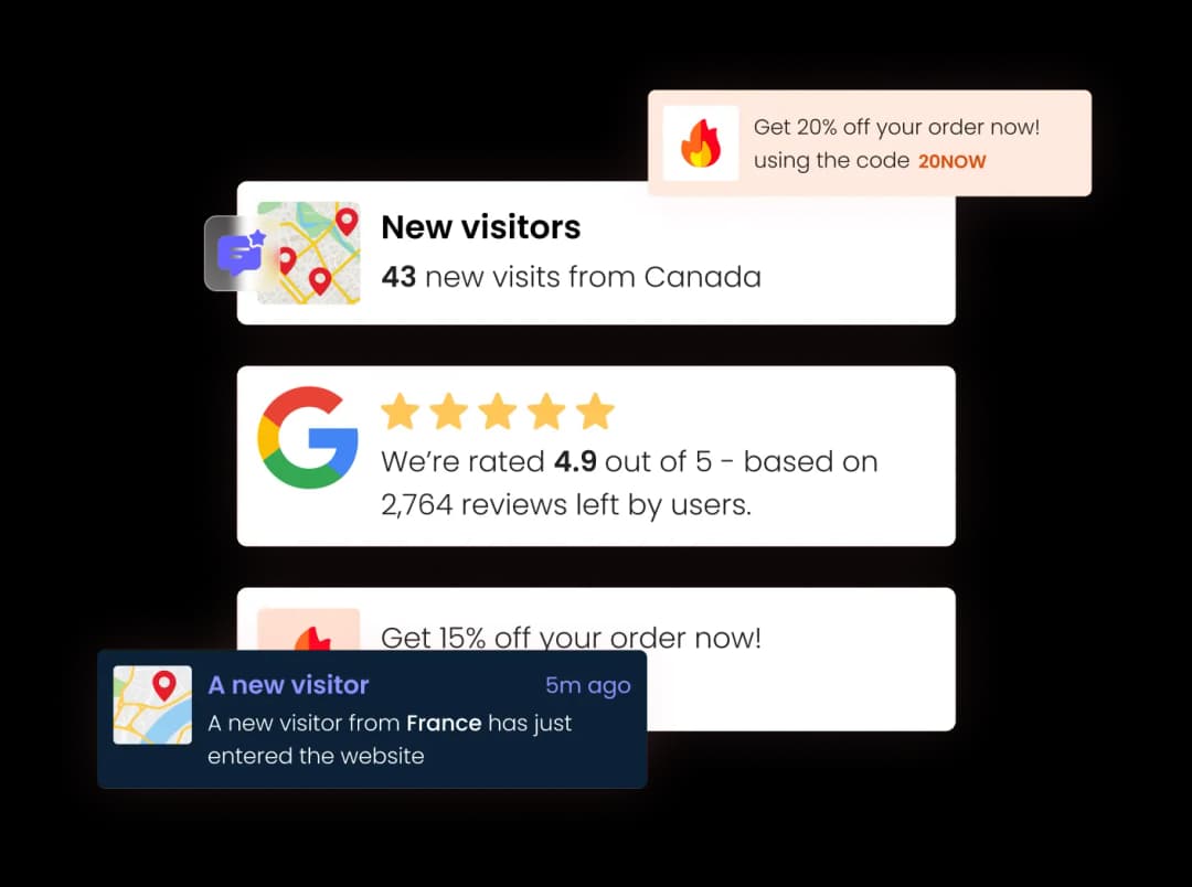 Social Proof widget preview