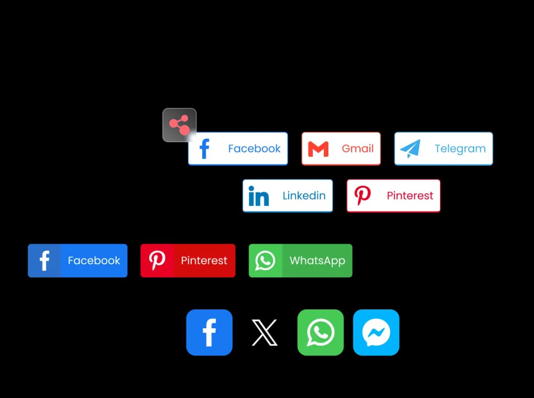 Social Share Buttons widget preview