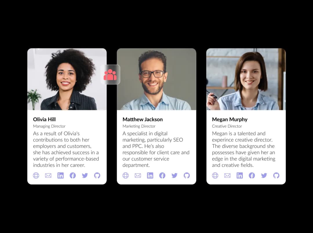 Team Member List widget preview