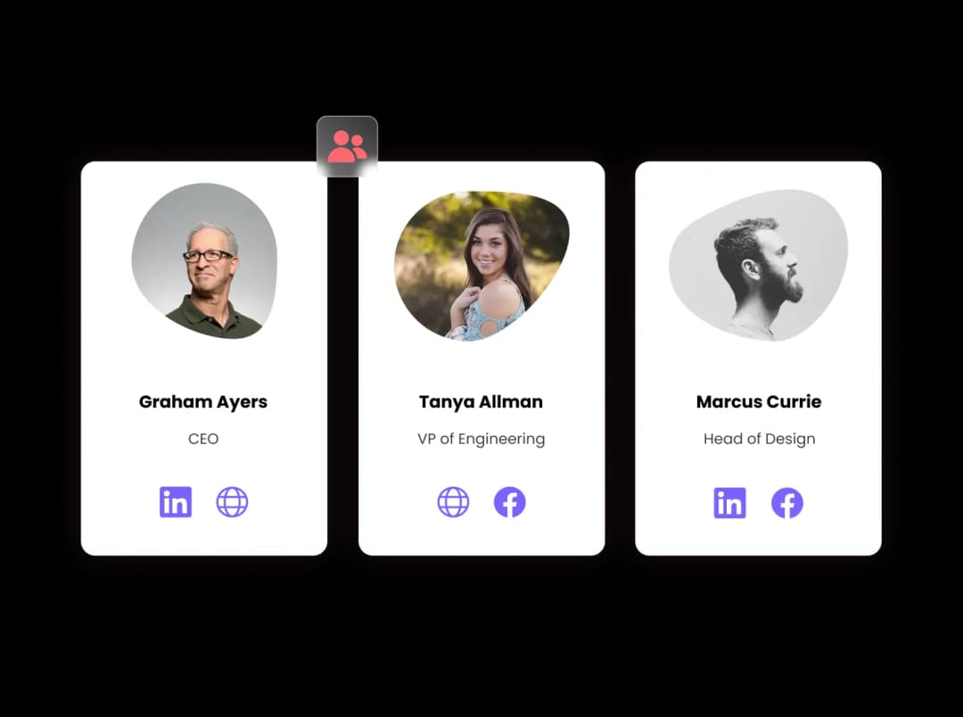 Team Members Blobs widget preview
