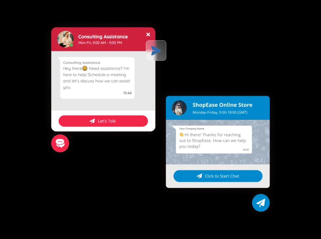 Telegram Chat widget preview