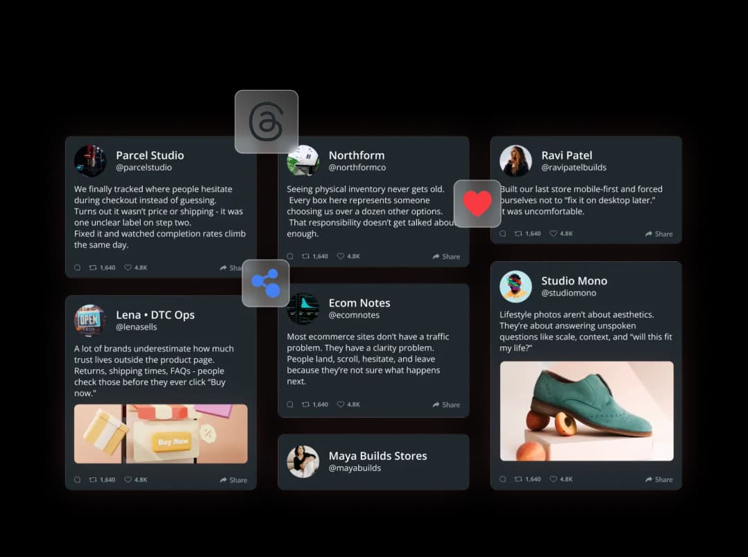 Threads Feed widget preview