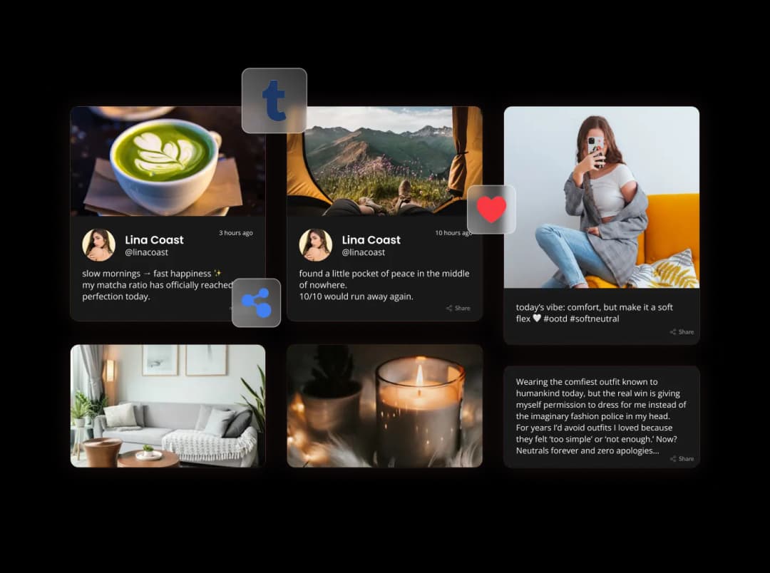 Tumblr Feed widget preview