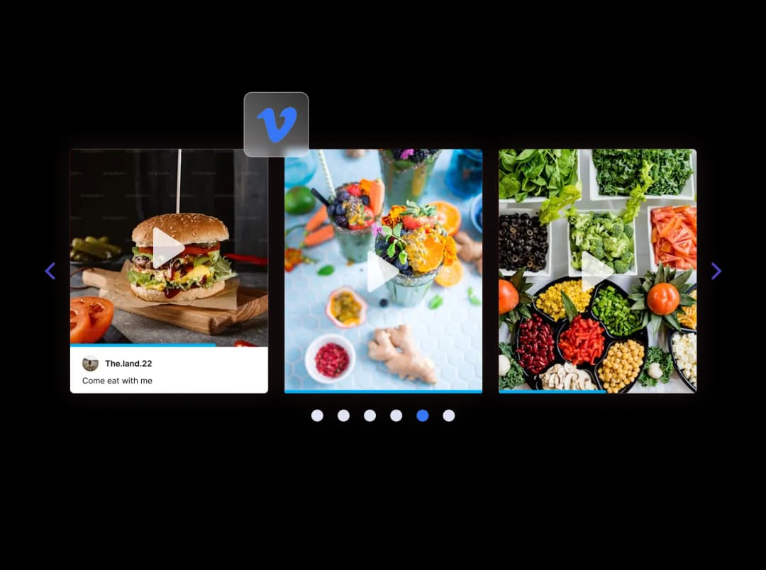 Vimeo Carousel widget preview