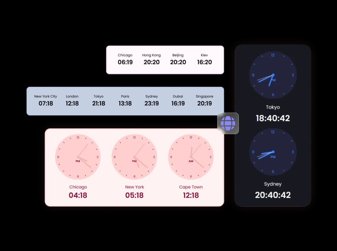World Clock widget preview