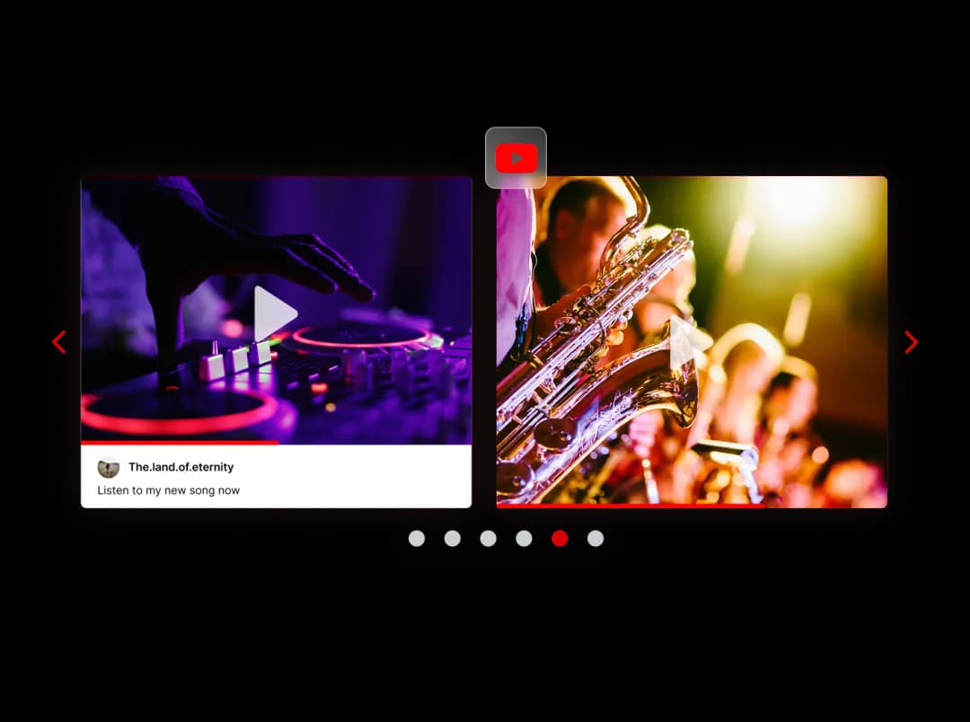YouTube Carousel widget preview