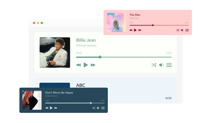 Audio Player - Ready-Made Design Skins for a Polished Audio Player