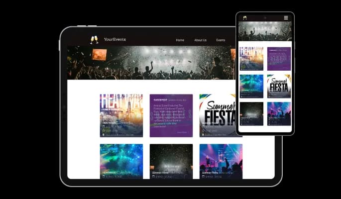 Event Flip Cards - Perfectly Responsive