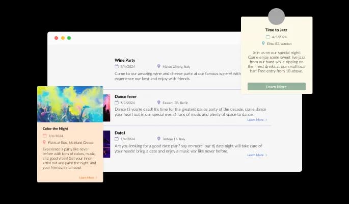 Event List - Multiple Event List Layouts