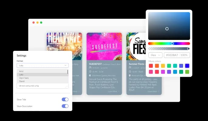Event List - Fully Customizable Widget