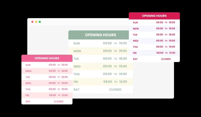 Opening Hours - Multiple Skins 