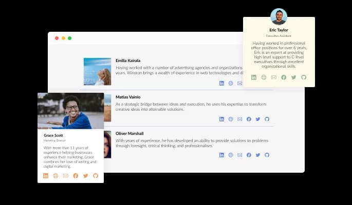 Team Member List - Webflow Team member list Various Layouts