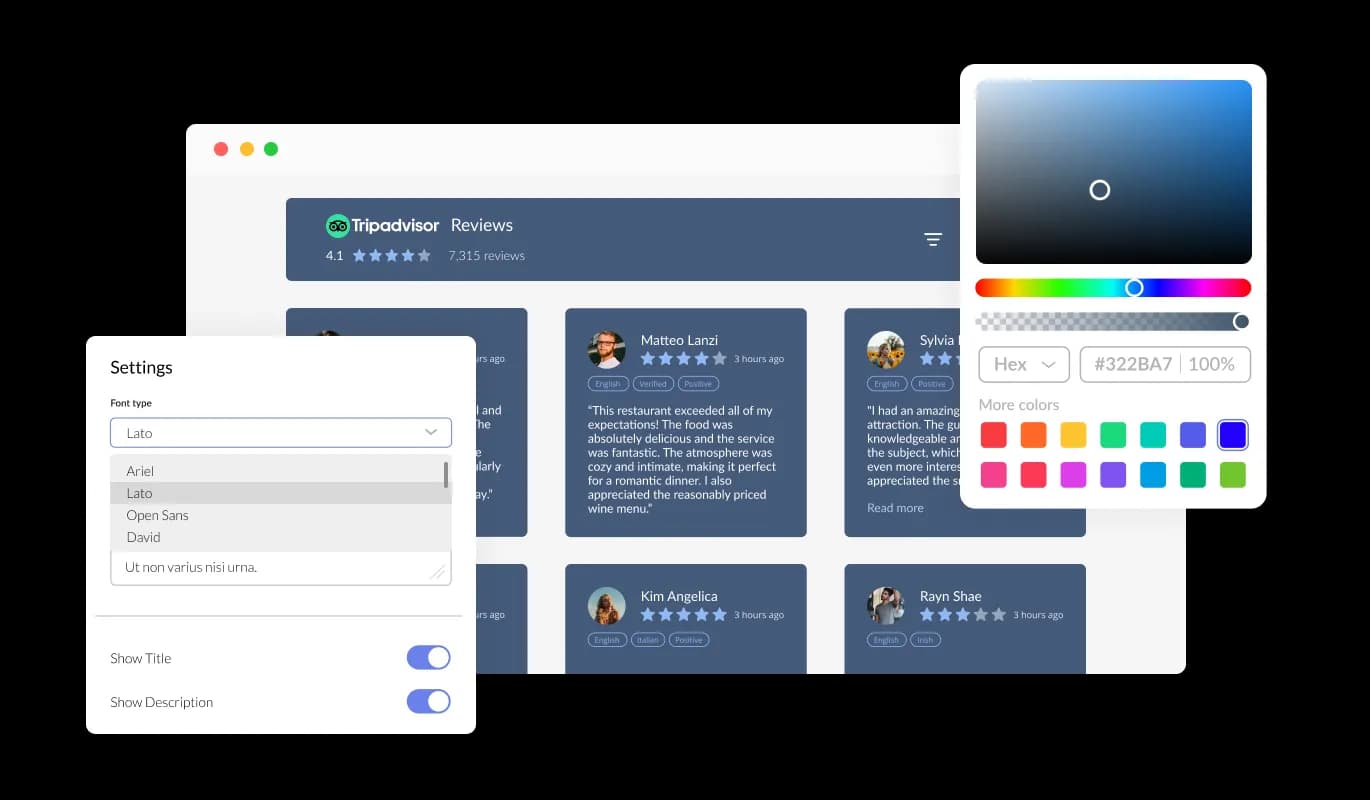 Tripadvisor Reviews - Fully Customizable