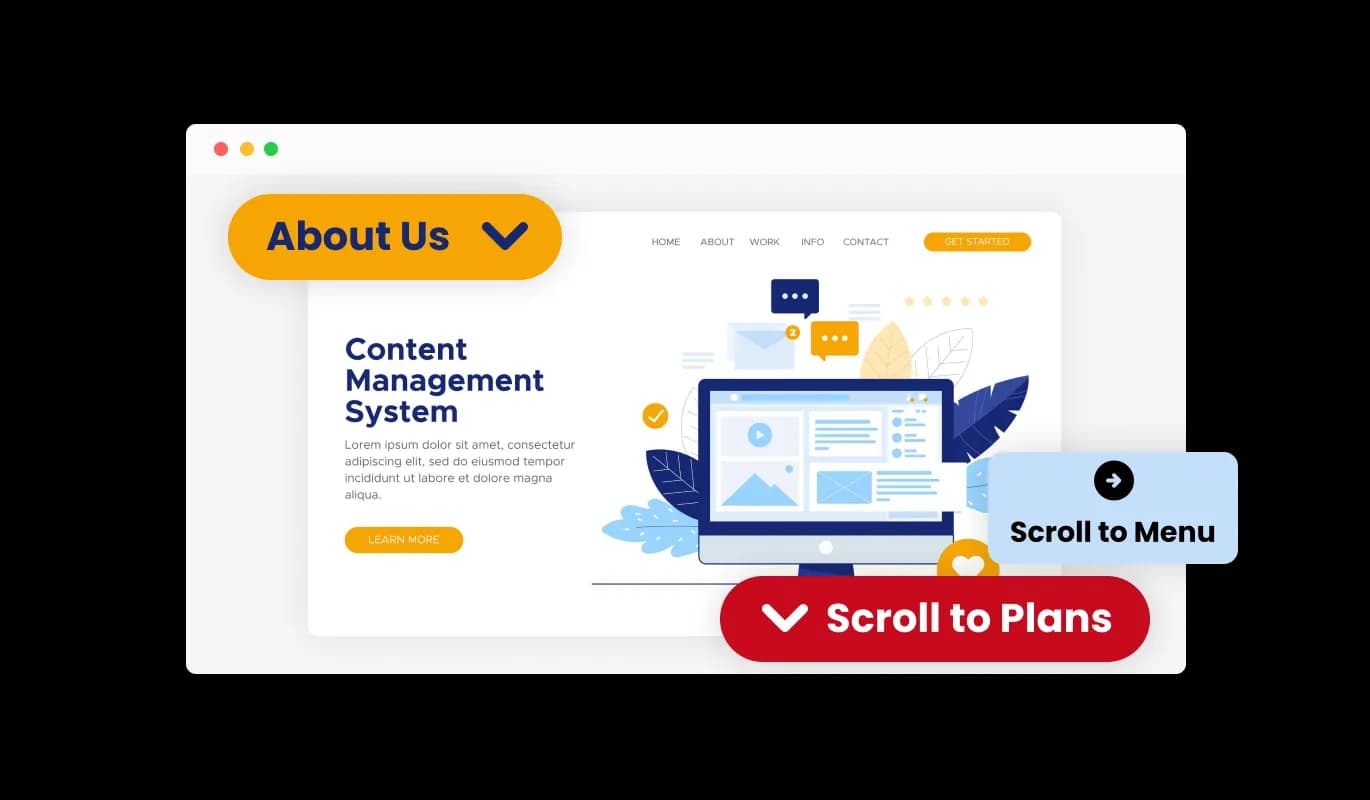 Scroll to Element Button - Bazium Scroll to element button Multiple Layouts