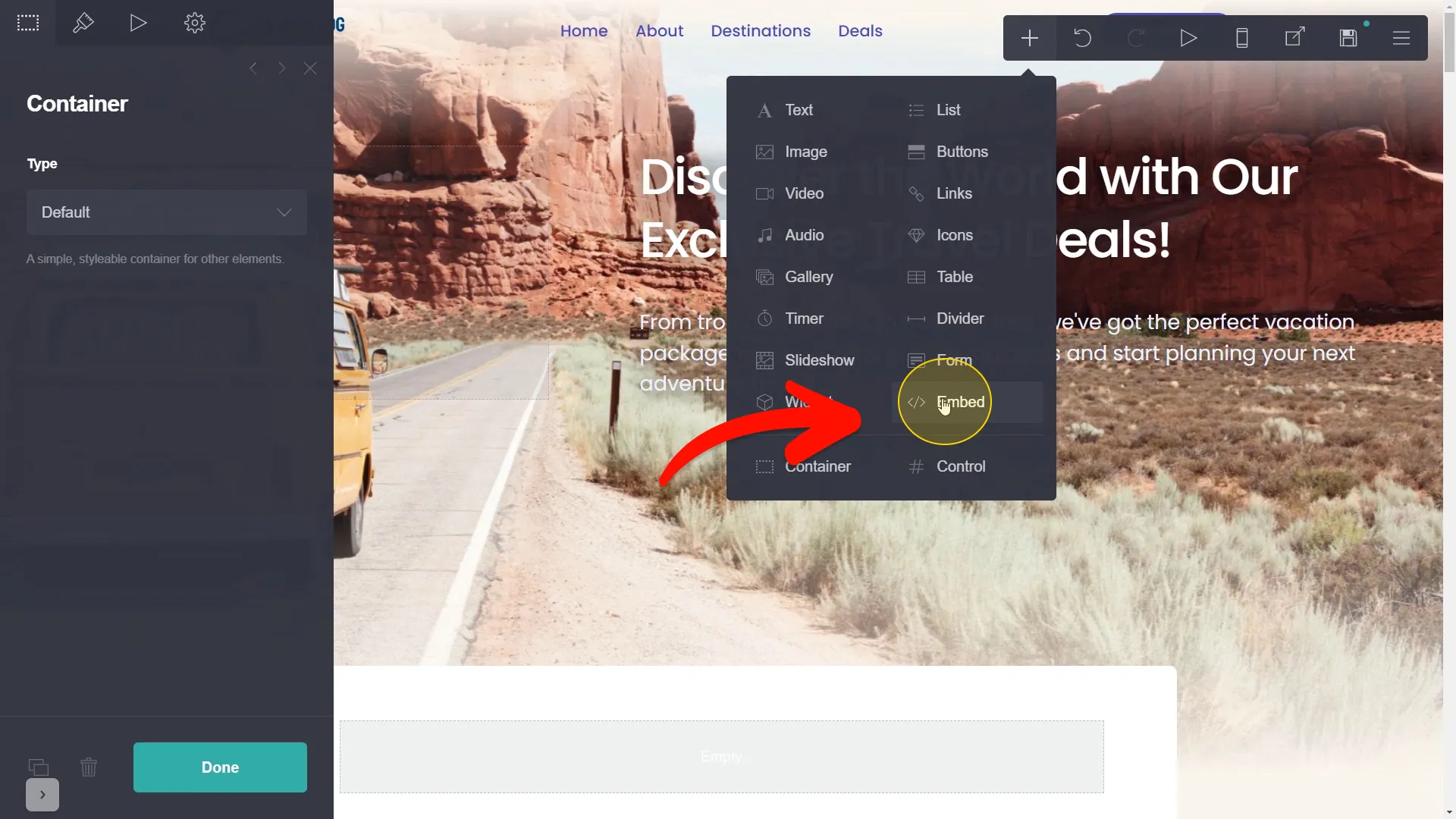 Select Embed Element