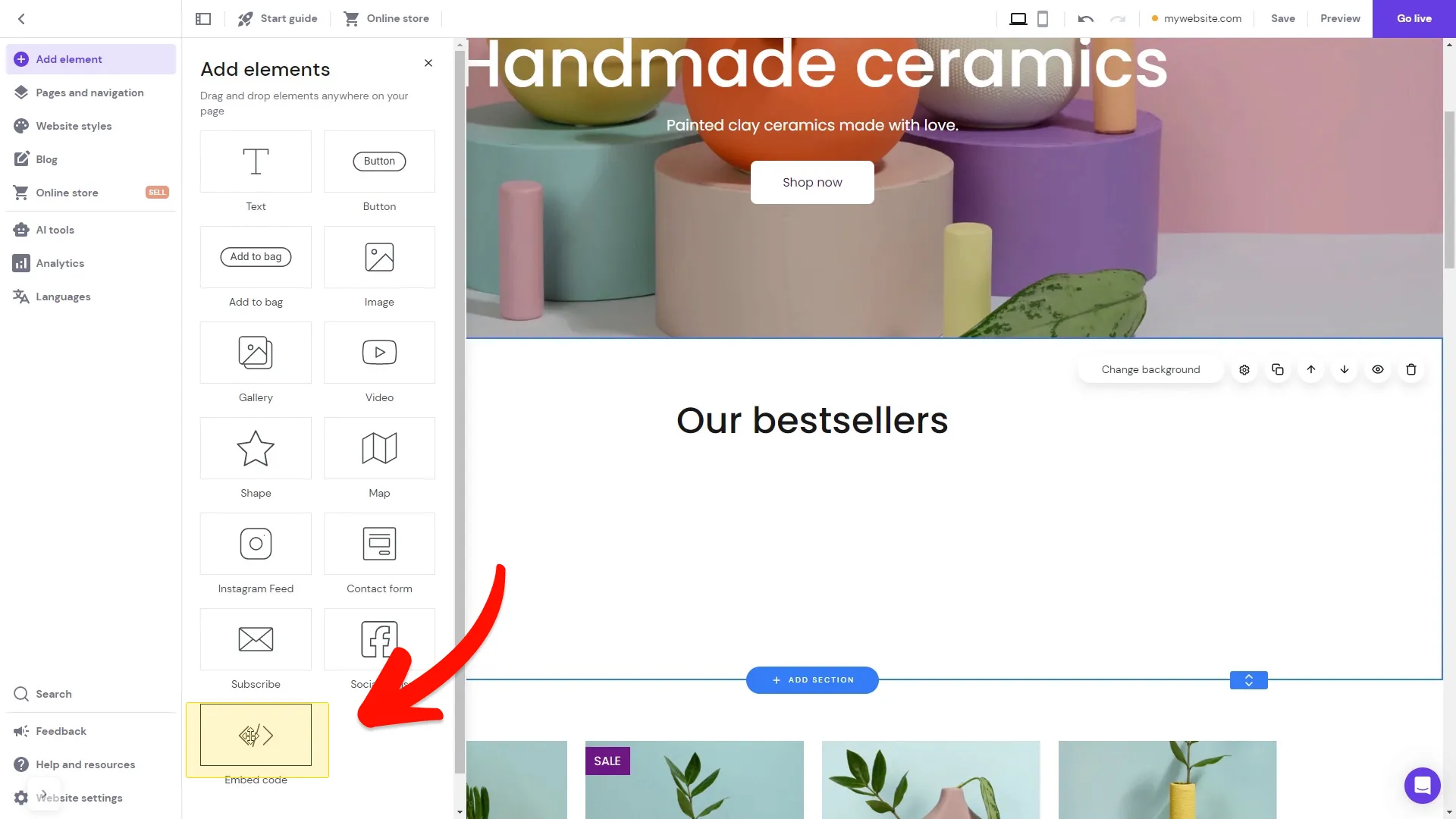 Select Embed Code
