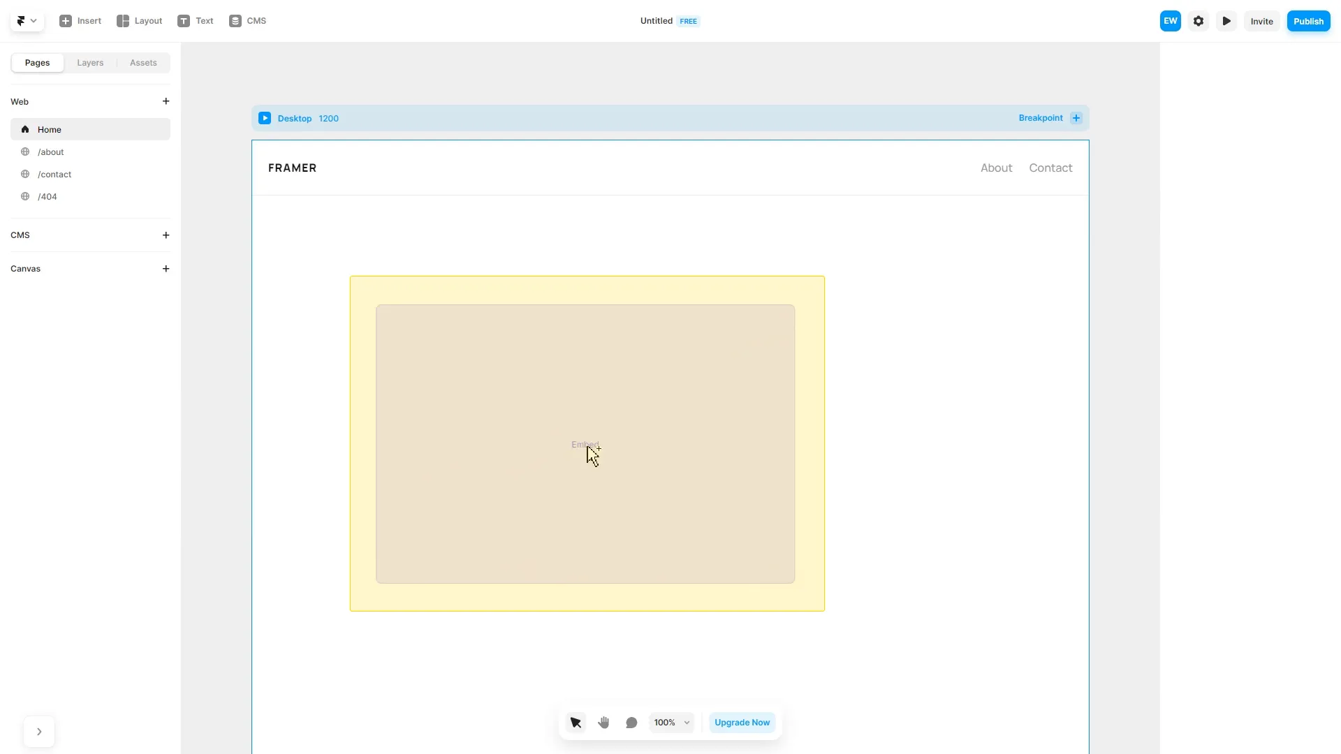 Place the Embed component on your page