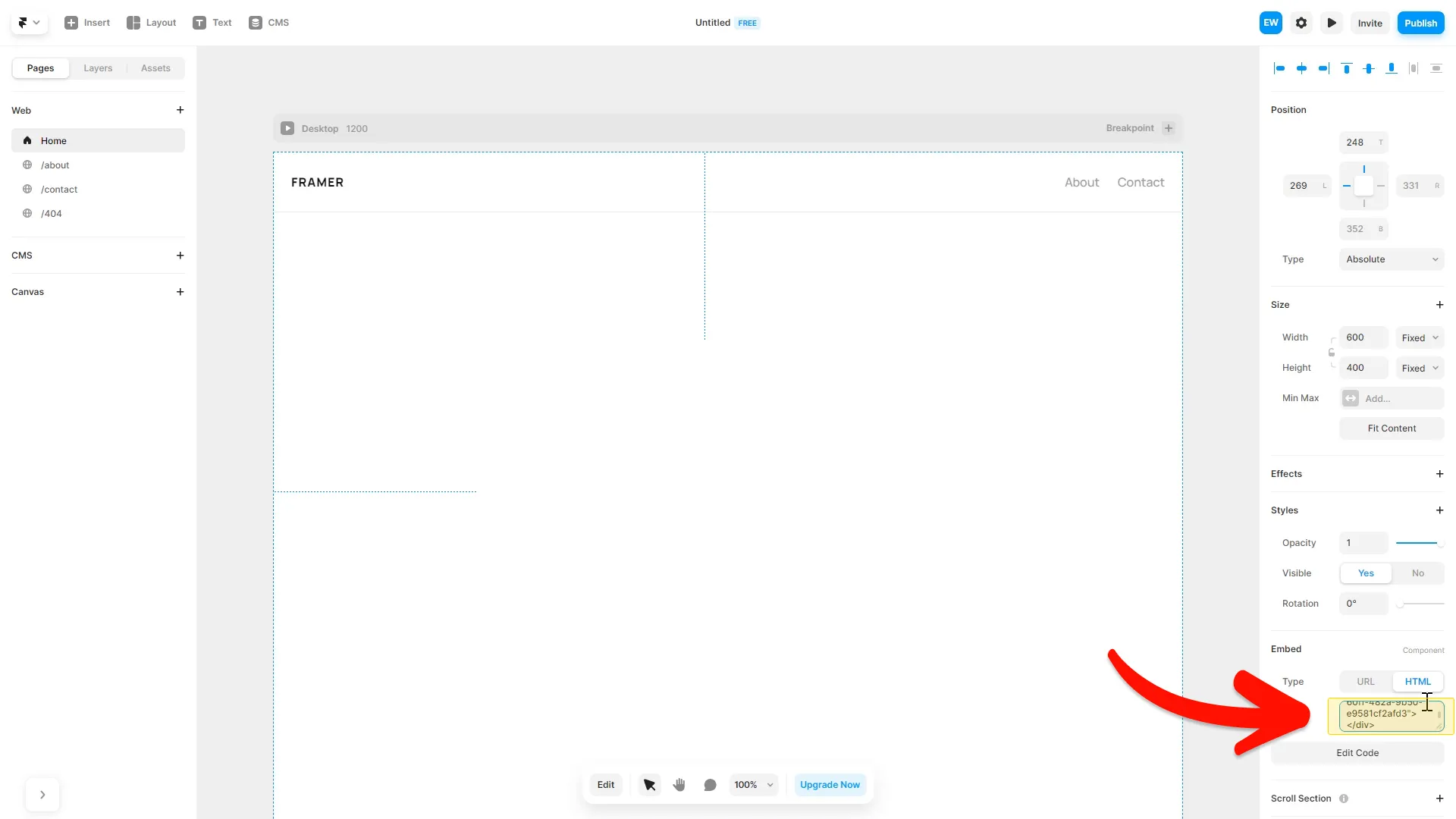 Add the Quiz Maker embed code