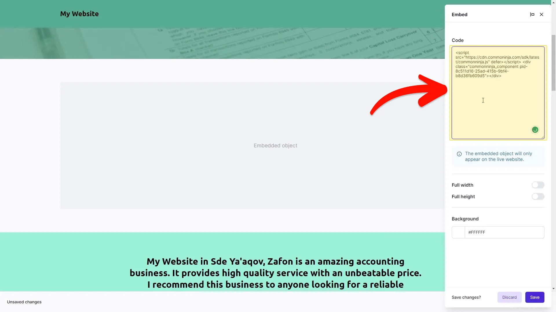 Add the Website Translator embed code
