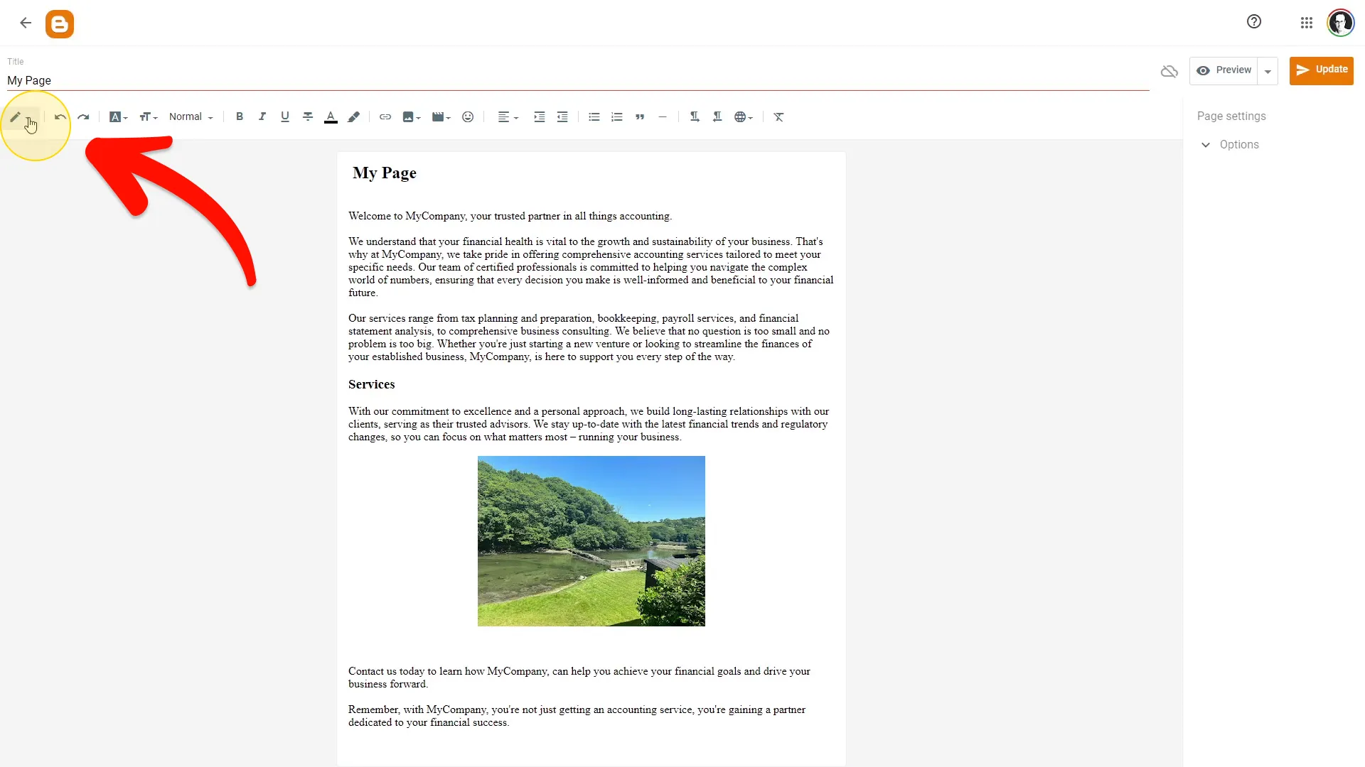 Change the compose view