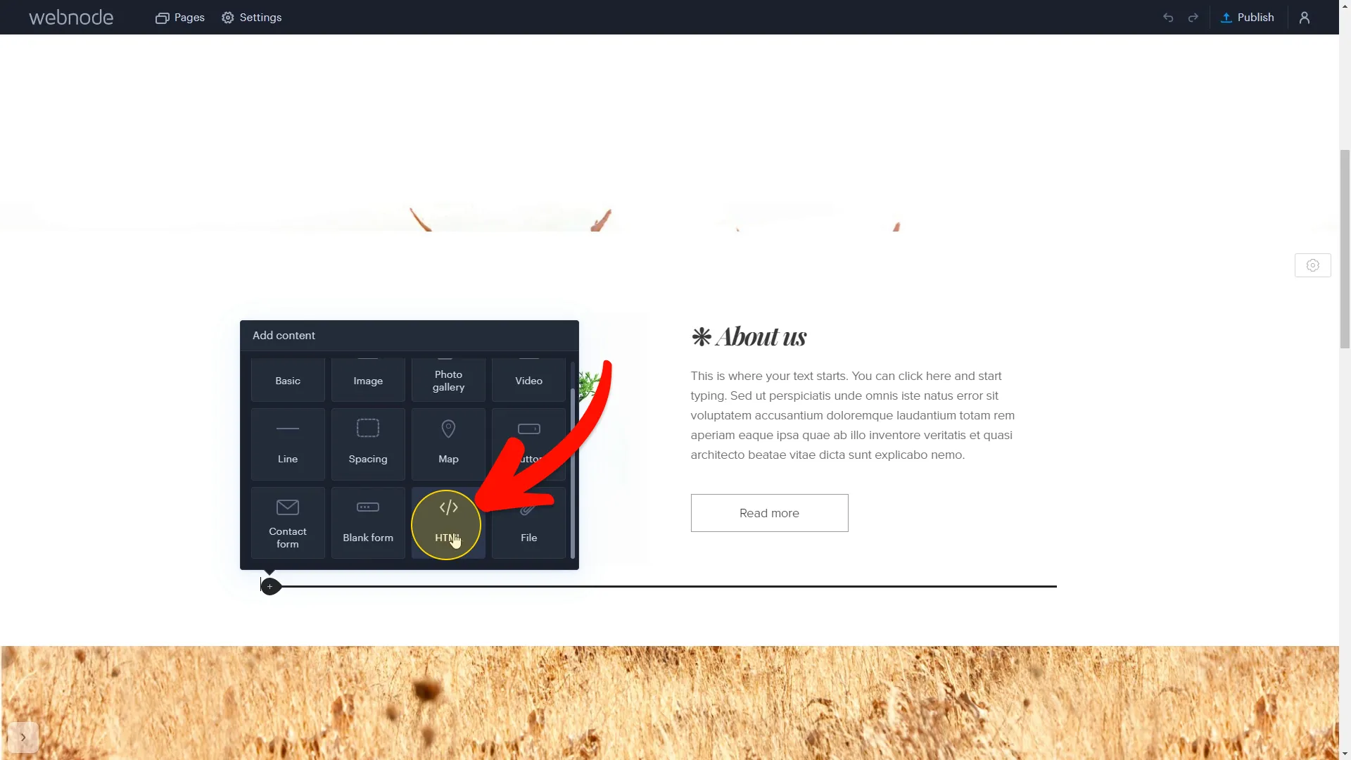 Select HTML element