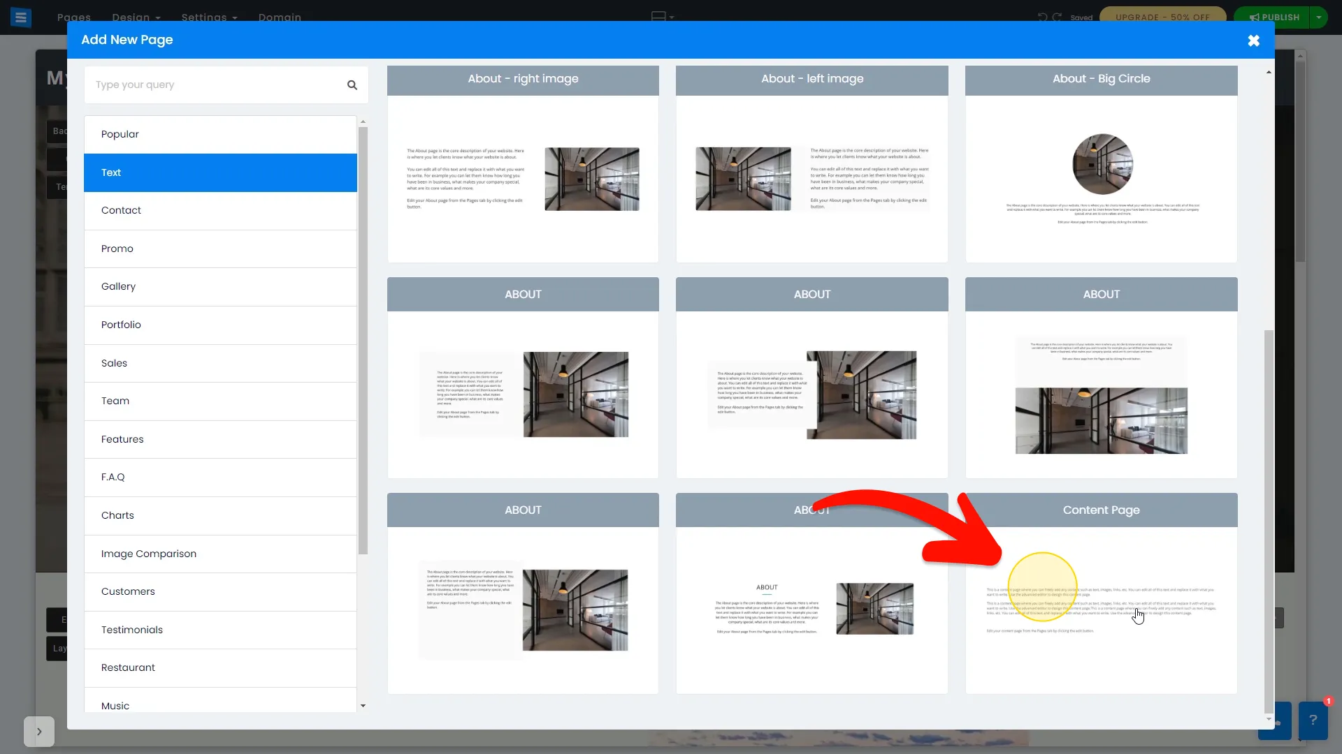 Add Content Page