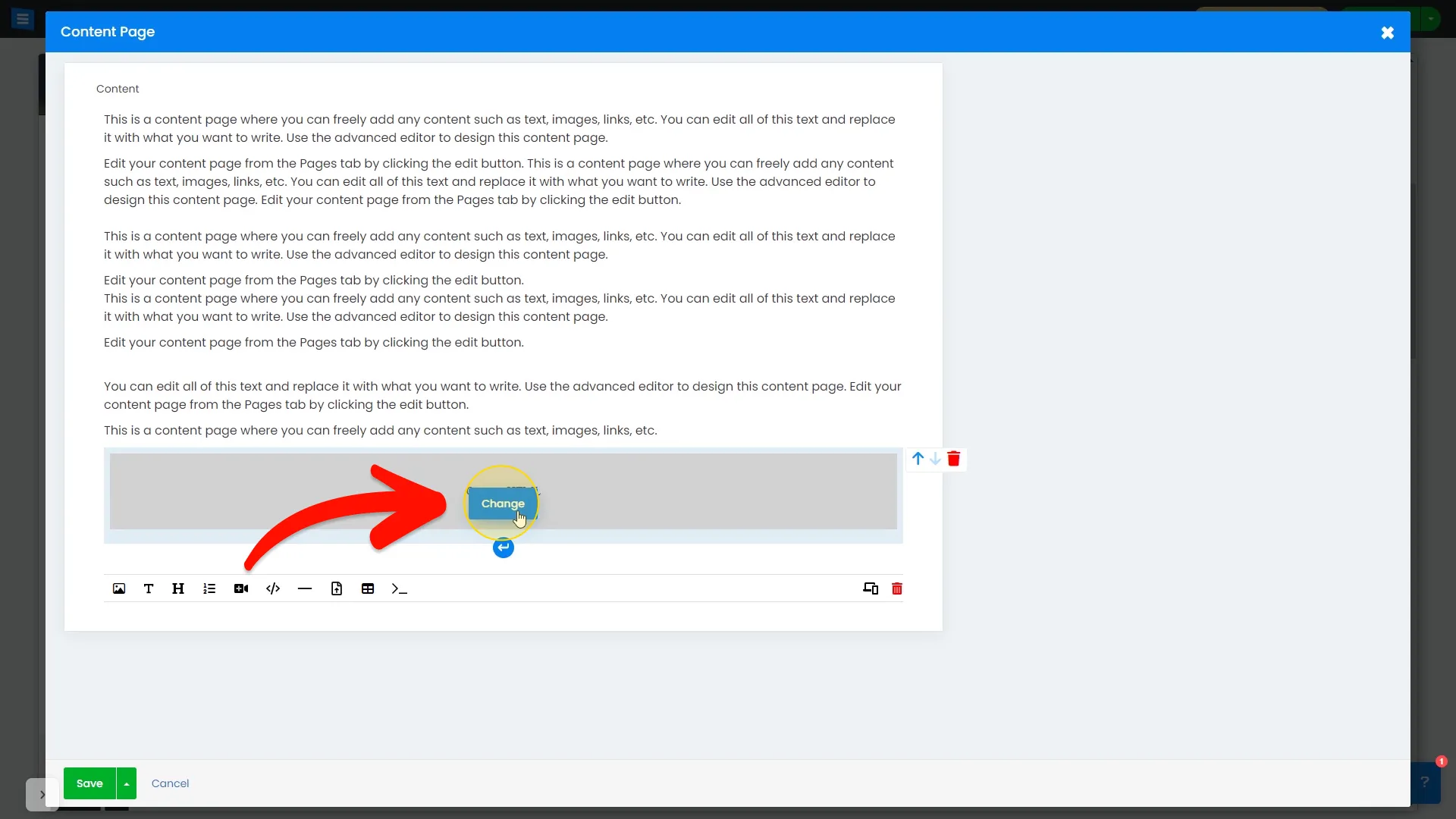 Click the Change button