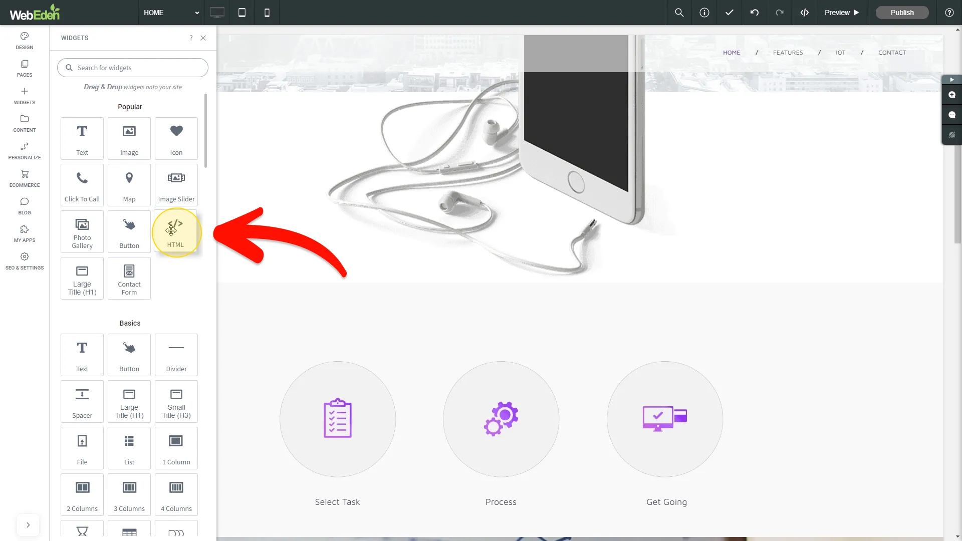 Select HTML widget