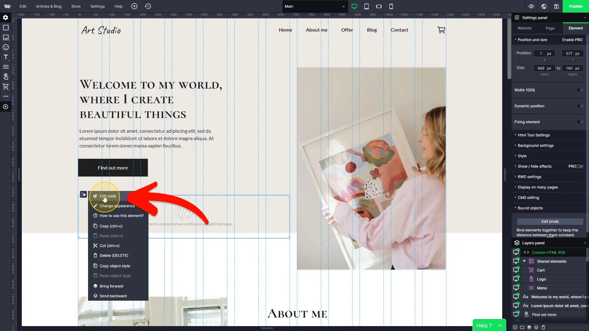 Select Edit Code