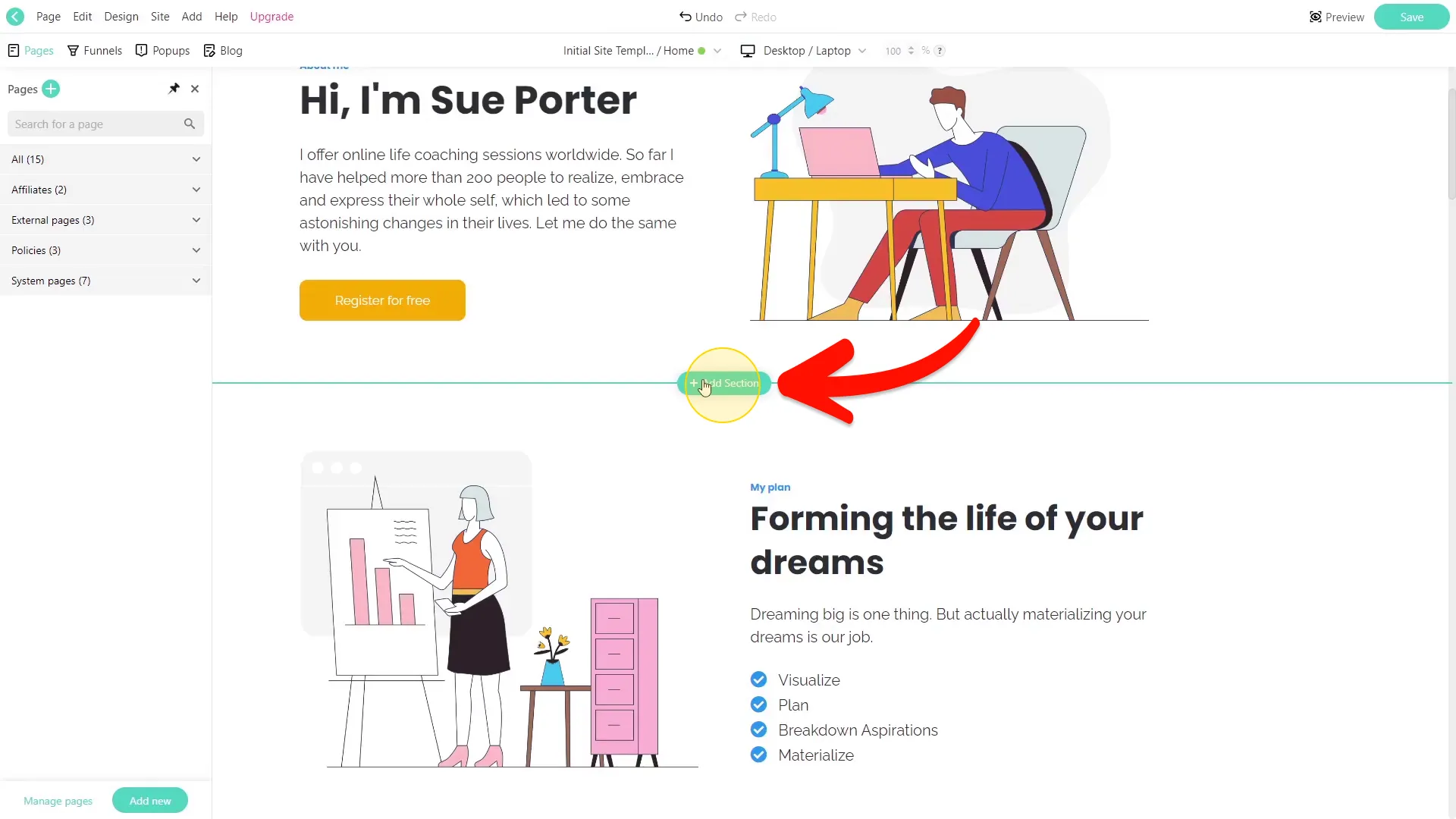 Method 1: Adding the Animated Headline with a new section