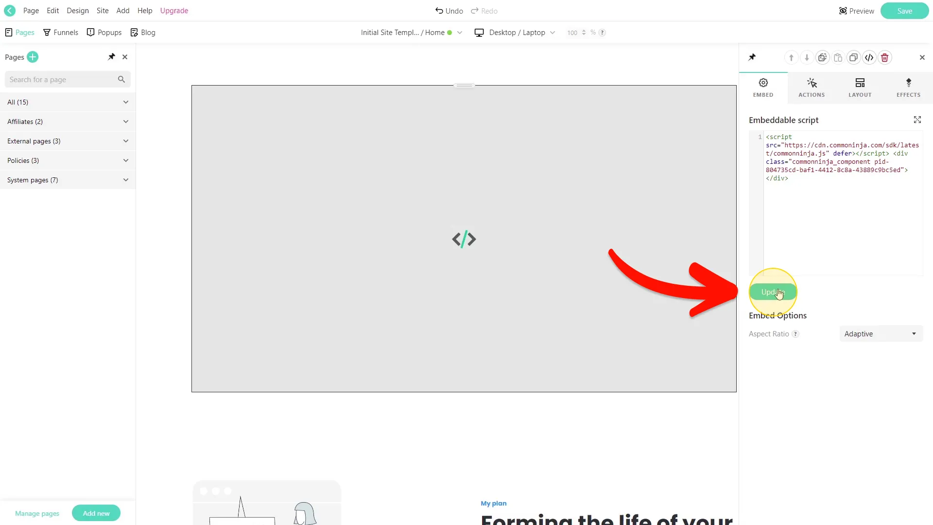 Click Update