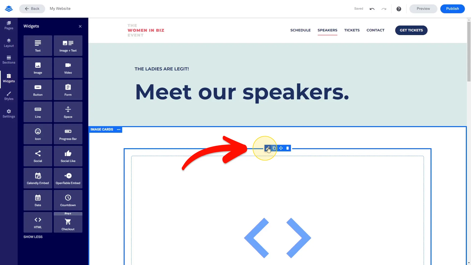 Enter the HTML editor