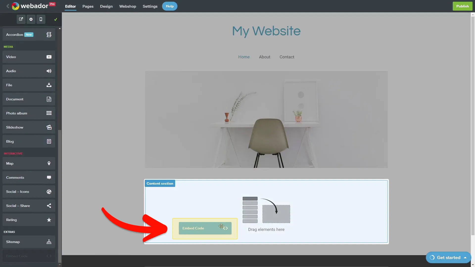 Place the Custom HTML Element on your page