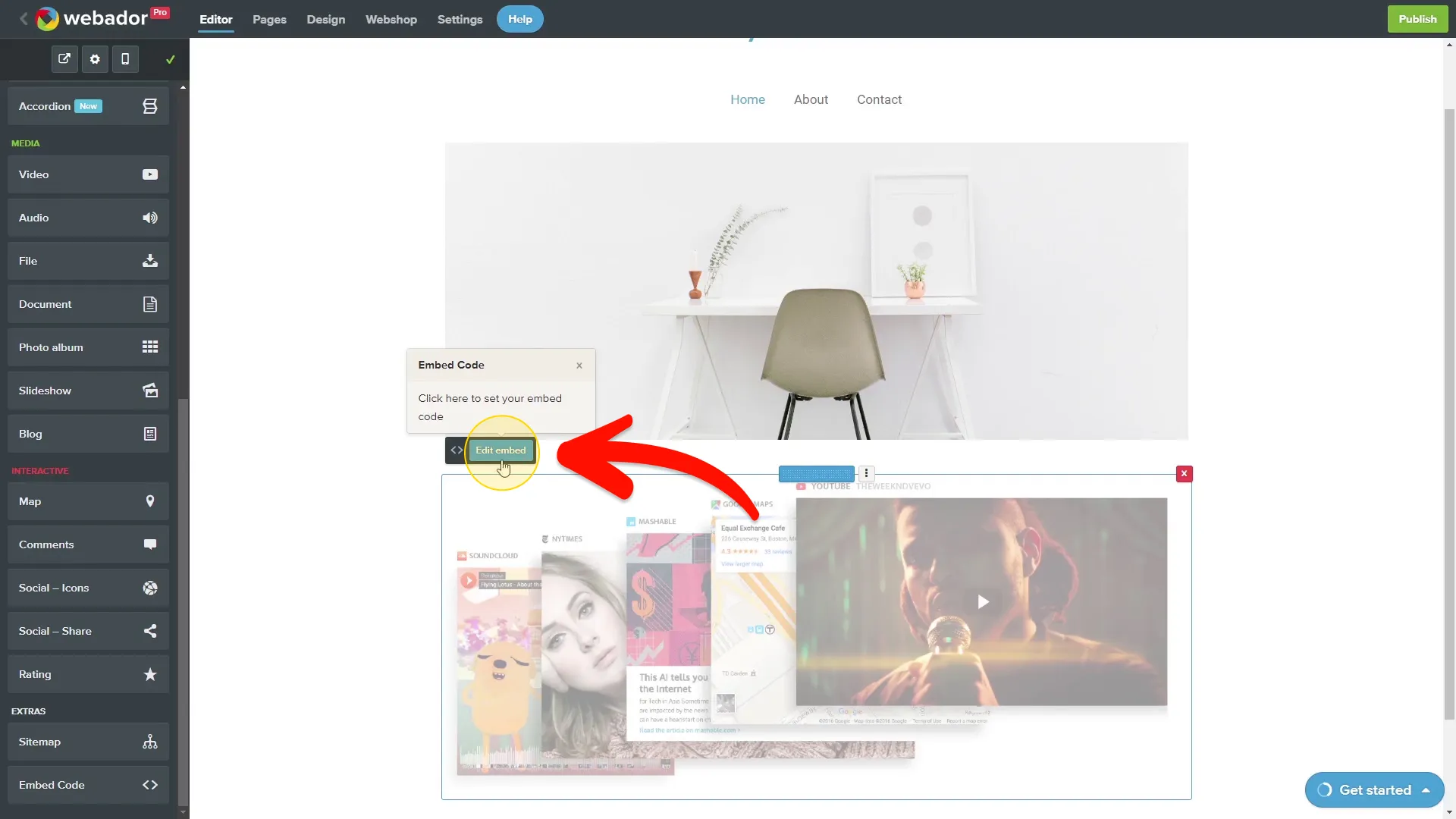 Click the Edit Embed button