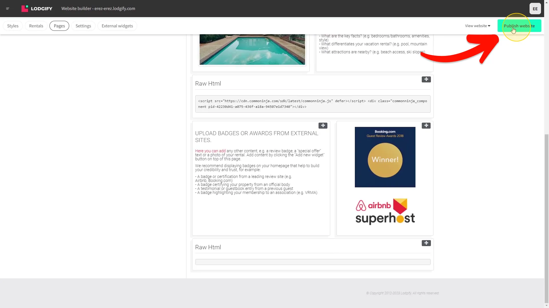 Publish your page