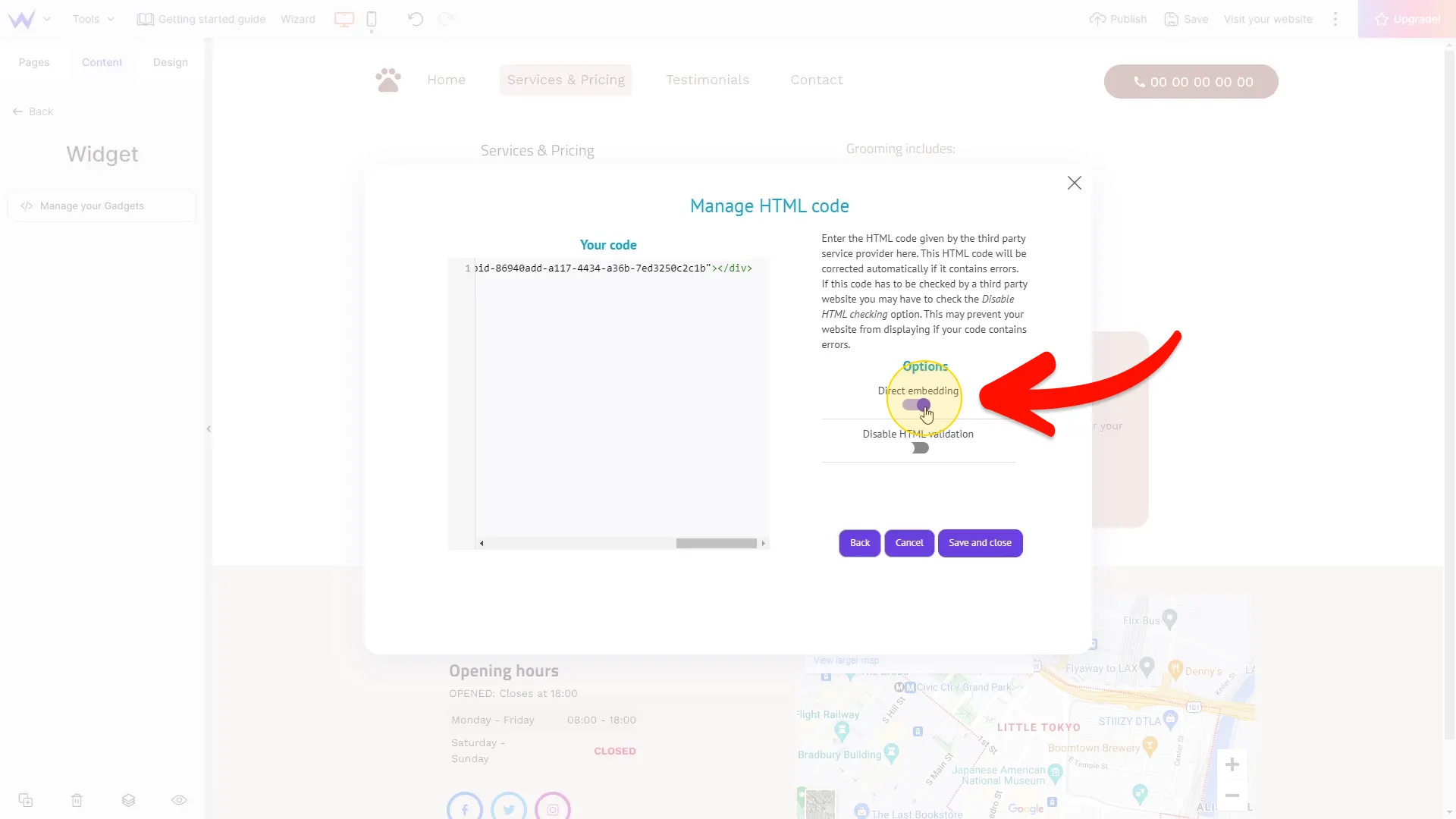 Enable the Direct Embed