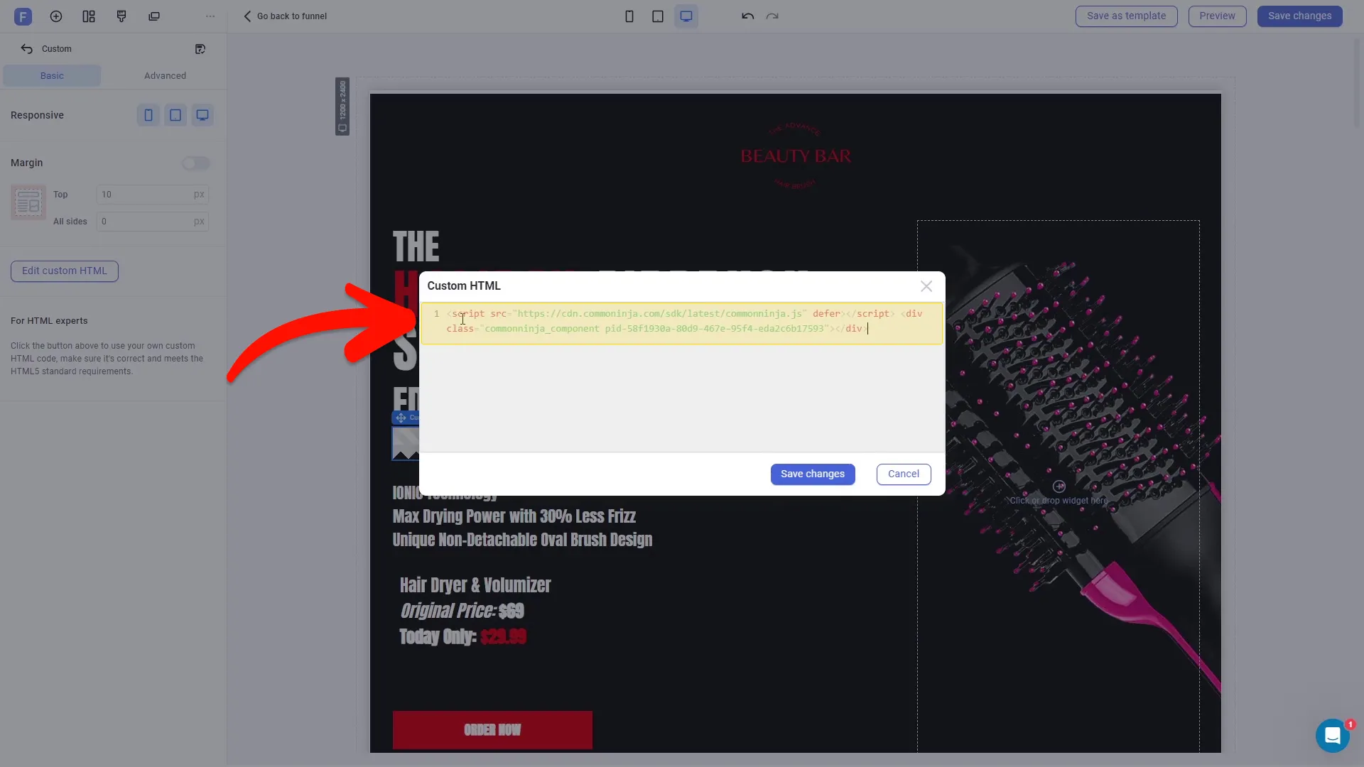 Add the Coupon Popup embed code