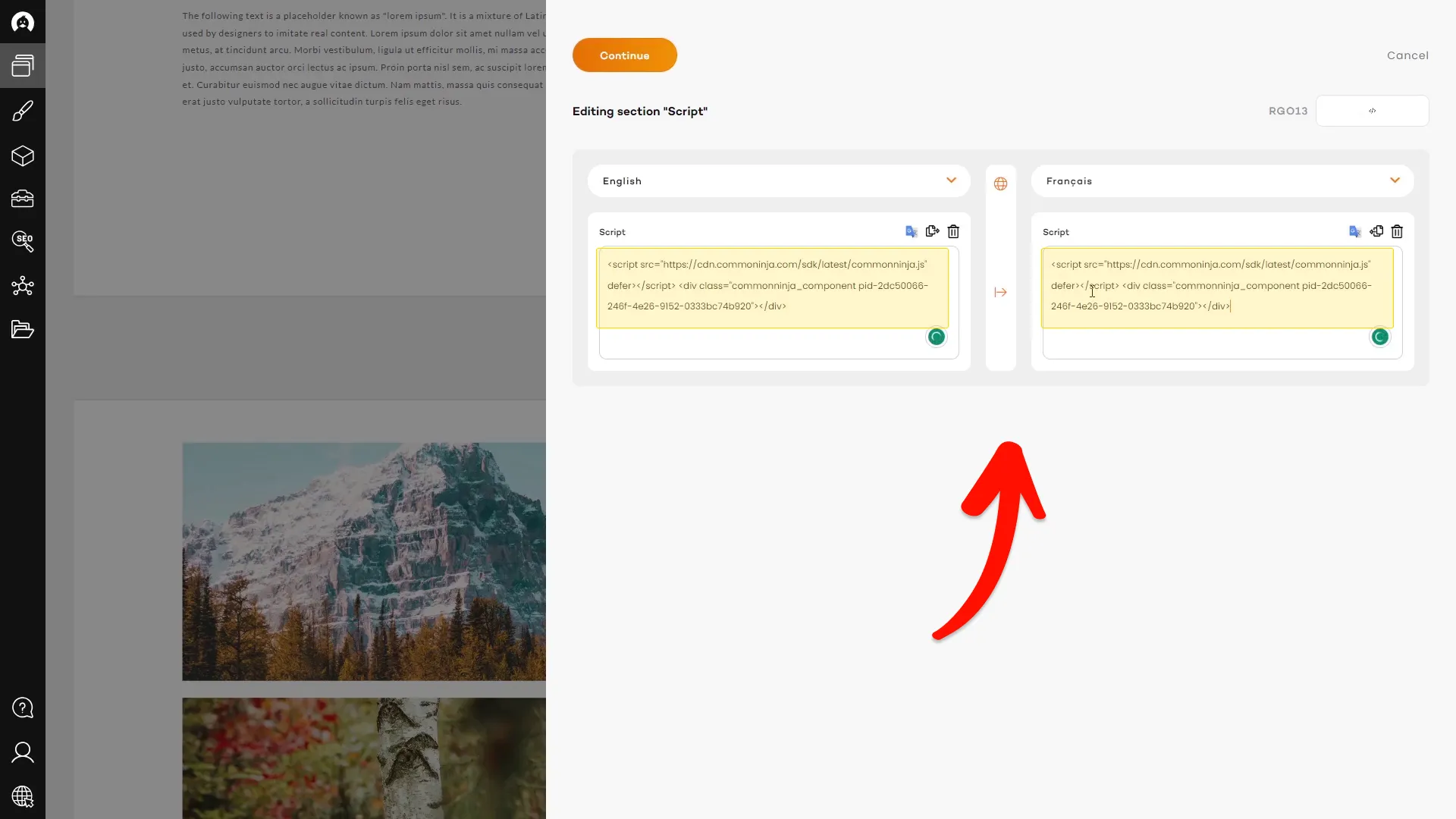 Add the Video Gallery embed code.