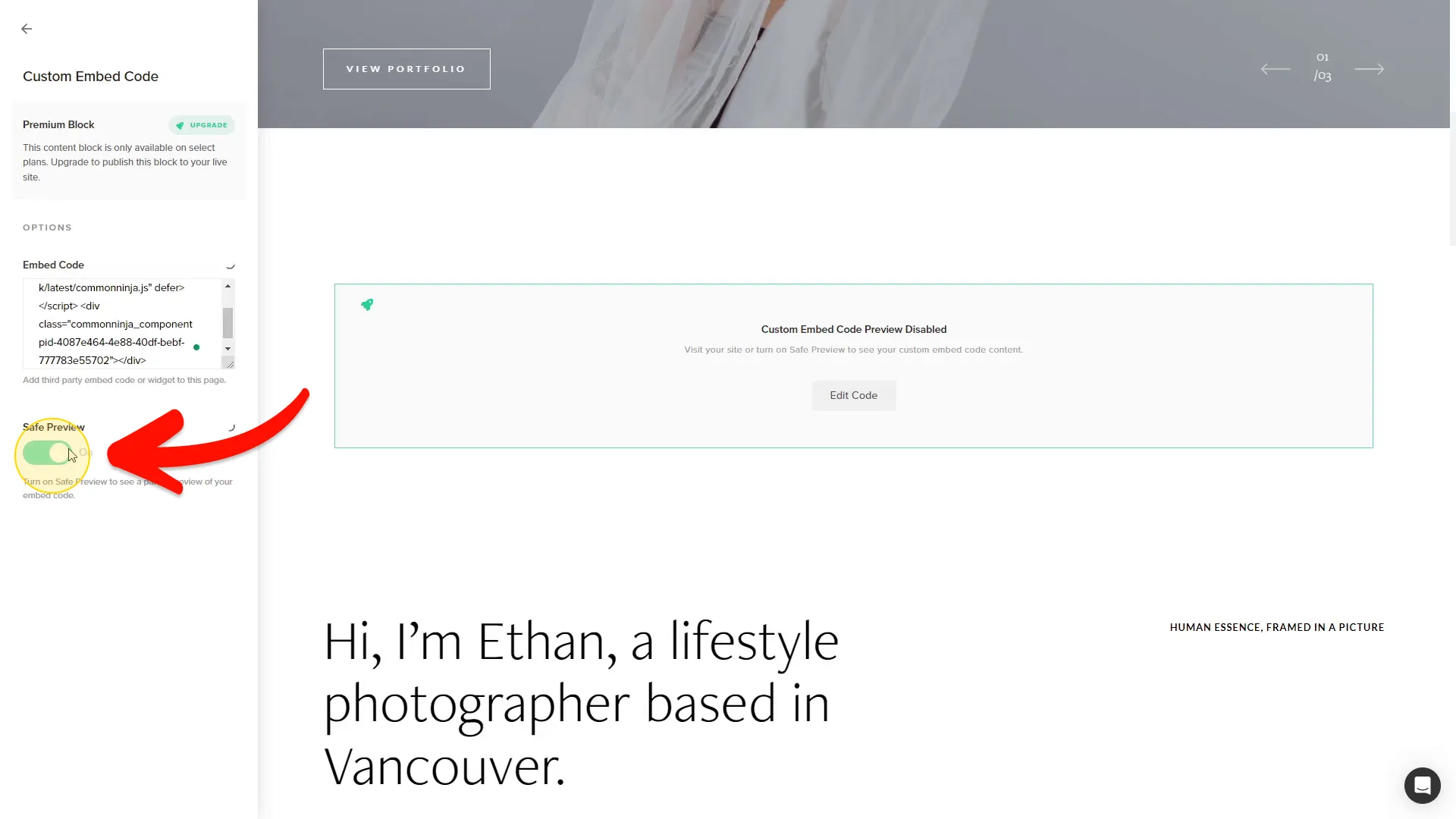 Set the Save Preview on